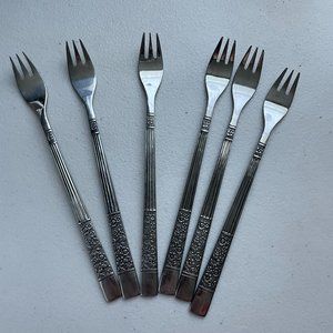 Northland Vintage SSteel Cocktail Forks Made in Korea Set of 6
